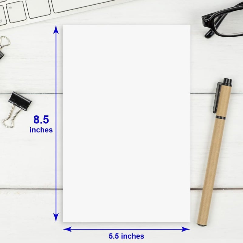 Fan&Ran Half Letter Size Paper, 5.5"x8.5, 100gsm, White, 100 Sheets - Image 2